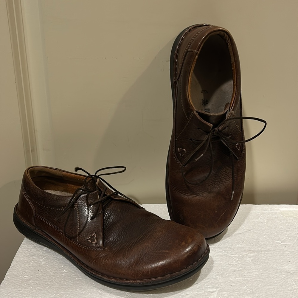 Birkenstock Footprints Men's Brown Leather Lace Up Oxford Shoes Size 10 (43)